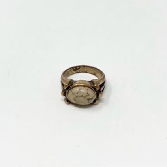 Free People Gold and Cream Stone Ring - Picture 5 of 5